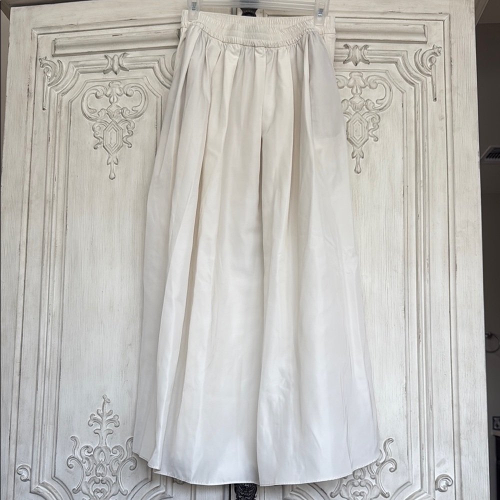 Zara Ivory Pleated Midi Skirt